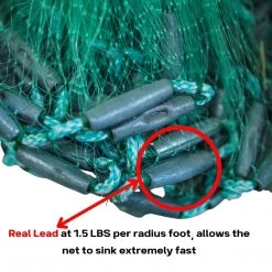 Bait Buster Cast Net - 1-1/4" Sq. Mullet Mesh (1.5lb/ft) 11 Bait Buster Cast Net - 1-1/4
