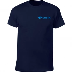 Costa Del Mar Quest Short Sleeve Shirt, Small, Navy Apparel