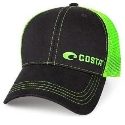 Costa Del Mar Neon Trucker Offset Logo Graphite Hat