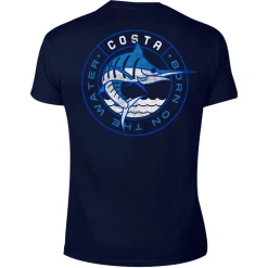 Costa Del Mar Quest Short Sleeve Shirt, Small, Navy Apparel