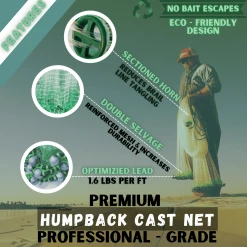 Humpback Bait Cast Net ( 3/8" Sq. Mesh) Cast Nets