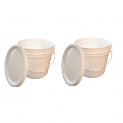 Lee Fisher Sports Bucket - 3.5 Gallon Bucket Metal Handle With Lid, White