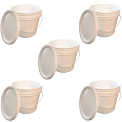 Lee Fisher Sports Bucket - 3.5 Gallon Bucket Metal Handle With Lid, White