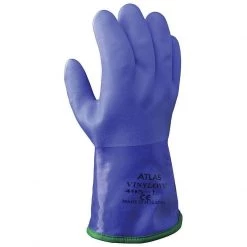 Atlas Showa Showa 495 PVC Coating Glove, Cotton Knit, Cold And Oil Resistant